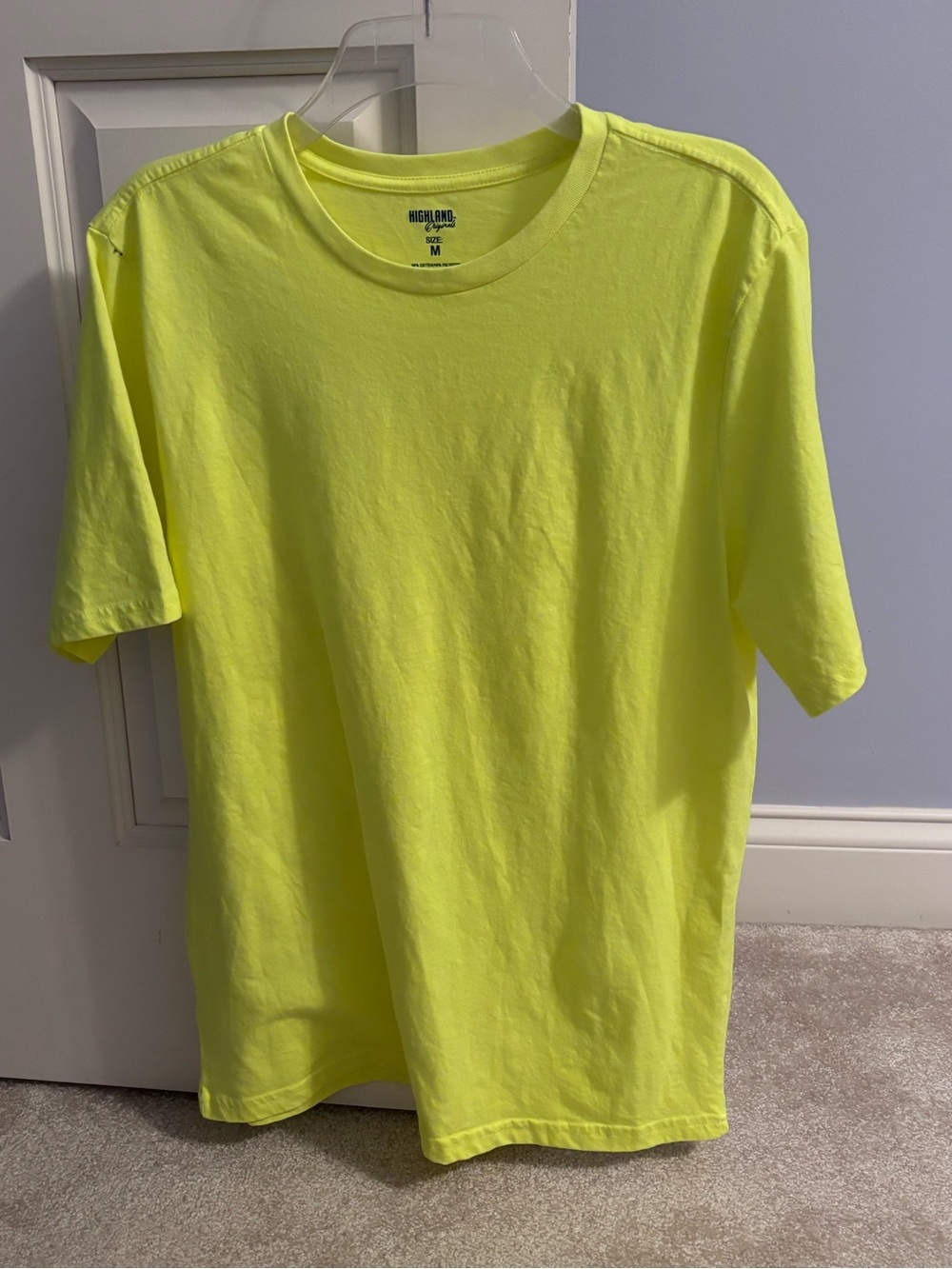 Men's Short-Sleeve Crewneck T-Shirt in Neon Yellow